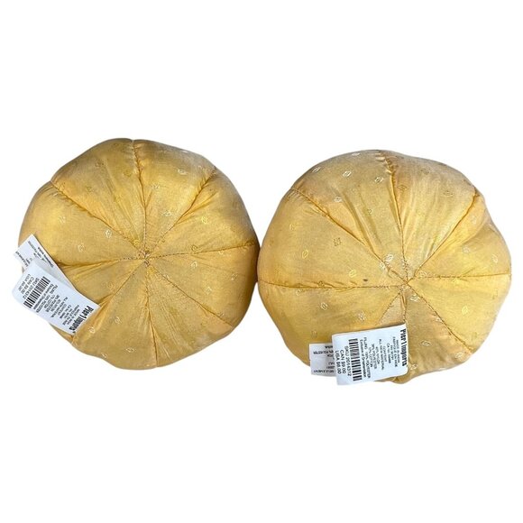 Pier 1 Import Fabric Pumpkin Set of 6 Autumn Harvest Decor Halloween Rust Yellow - Picture 12 of 12